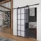 Renin Queen's Frosted Glass Metal Barn Door with Installation Hardware Kit 37 in. KMCTQNF-37BL-E - alternate 4